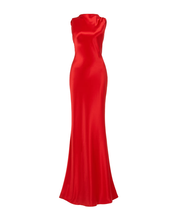Callie Satin Gown - Red