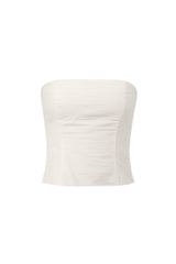 Raw Silk Minimal Bodice - Cloud Cream