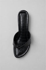Everyday Thong Heel 50 - Croc Embossed Black