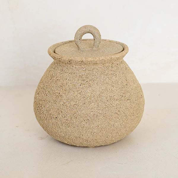 Emalla Hand Textured Vanity Pot - Raw Stoneware