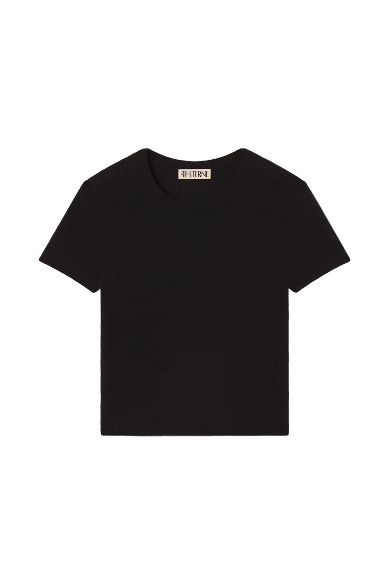 Rib Stitch Baby Tee - Black