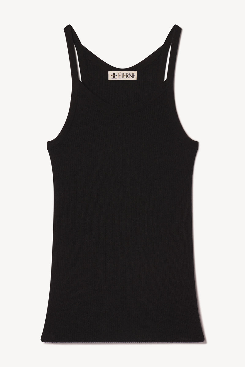 Rib Stitch Tank - Black