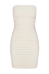 Rouched Tube Mini Dress - Ivory