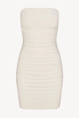 Rouched Tube Mini Dress - Ivory