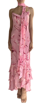 Cowl Maxi Dress - Pink