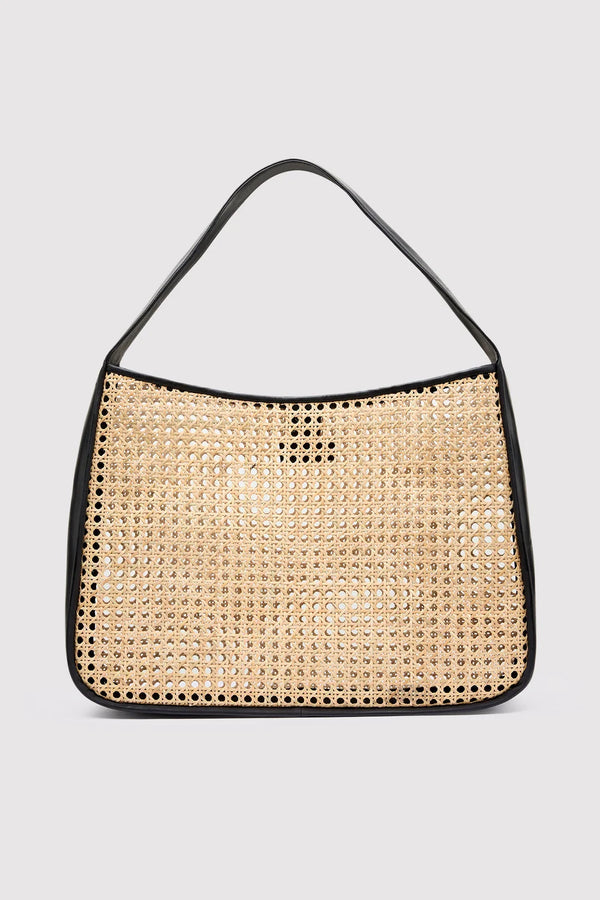Rattan Basket Tote - Black