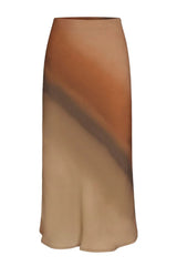 The Rey Bias Cut Midi Skirt - Red Rocks