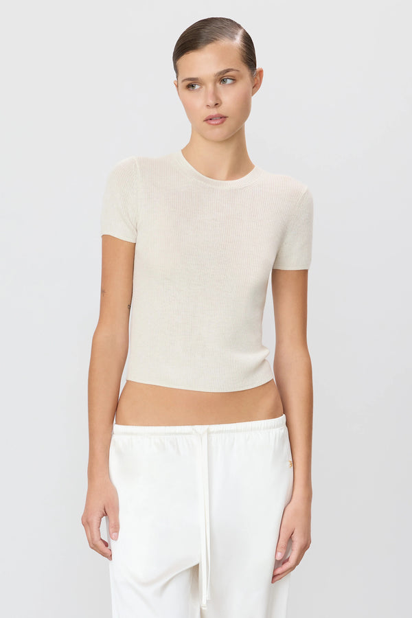 Rib Stitch Baby Tee - Bone