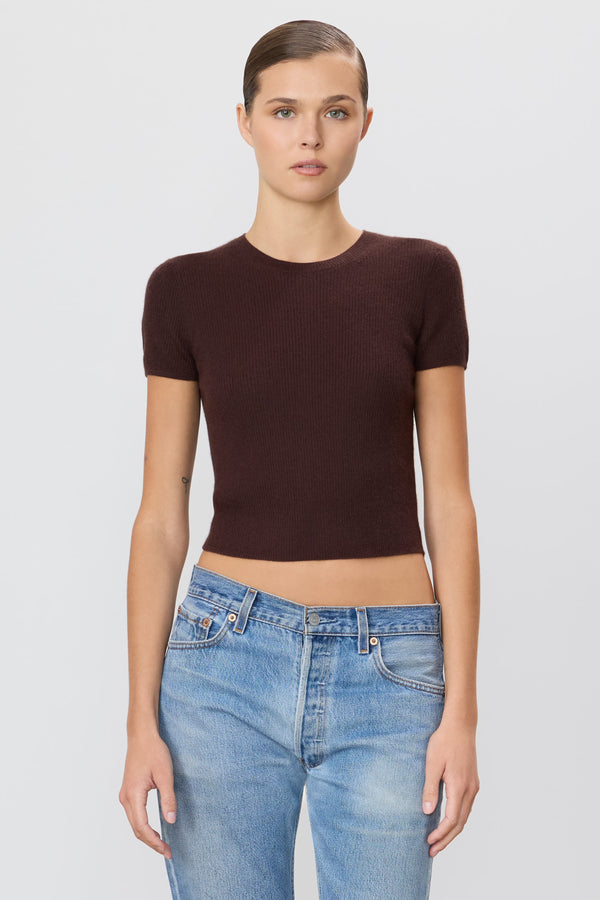 Rib Stitch Baby Tee - Espresso