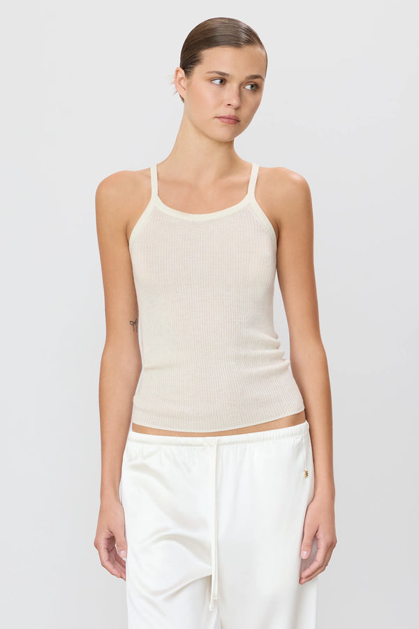 Rib Stitch Tank - Bone