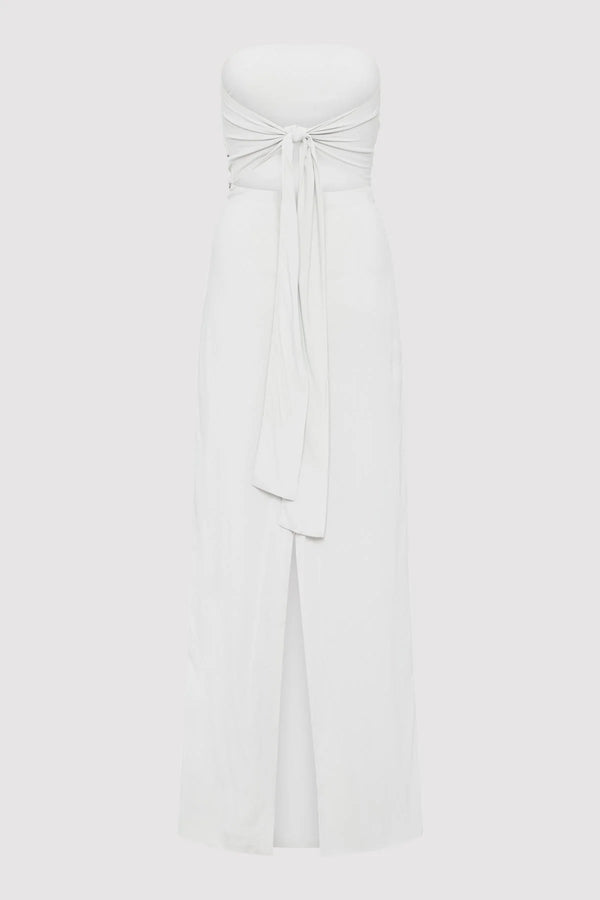 Strapless Tie Back Dress - Silver