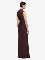 Marabou Maxi Dress - Aubergine