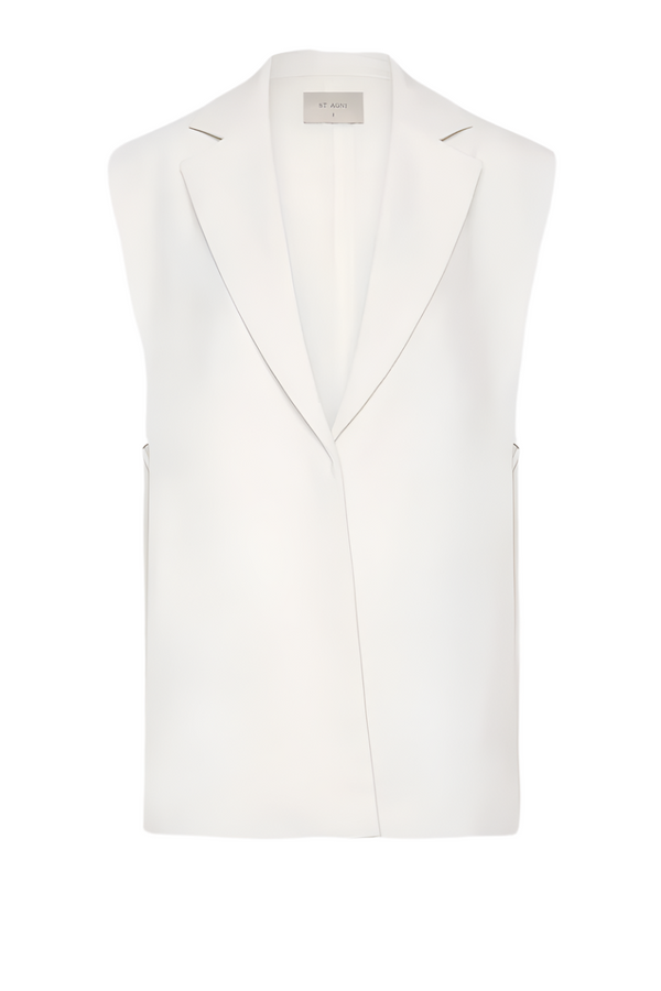 Relaxed Side Tie Vest - Off White