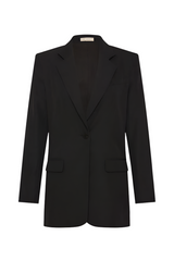 Wool Double Layer Blazer - Black