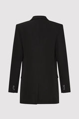 Wool Double Layer Blazer - Black