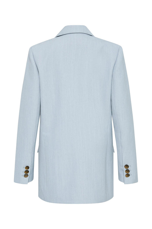 Single Button Tailored Blazer - Stone Blue