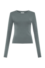 Organic Cotton Long Sleeve Top - Balsam Green