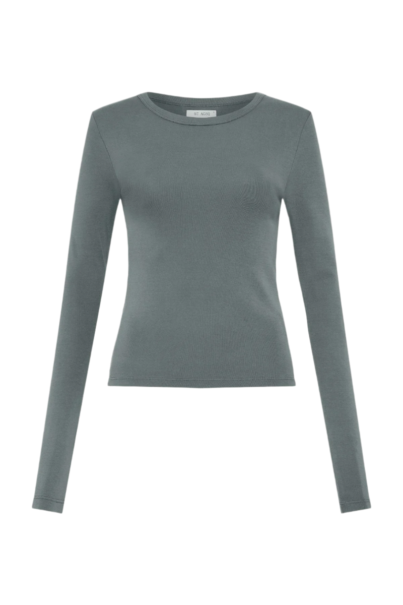Organic Cotton Long Sleeve Top - Balsam Green