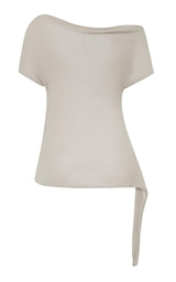 Fine Jersey Off Shoulder Top - Soft Ash