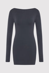 Organic Cotton Bateau Dress - Storm