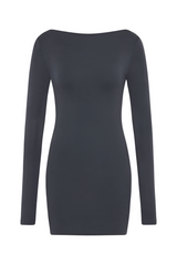 Organic Cotton Bateau Dress - Storm