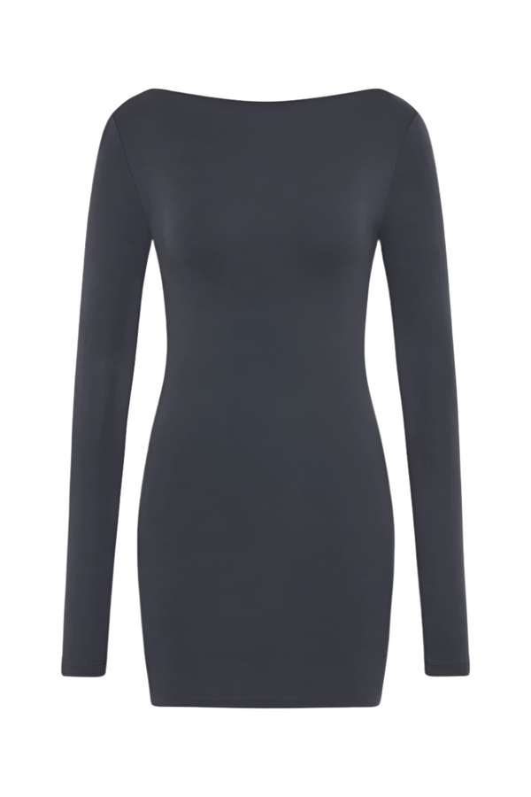 Organic Cotton Bateau Dress - Storm