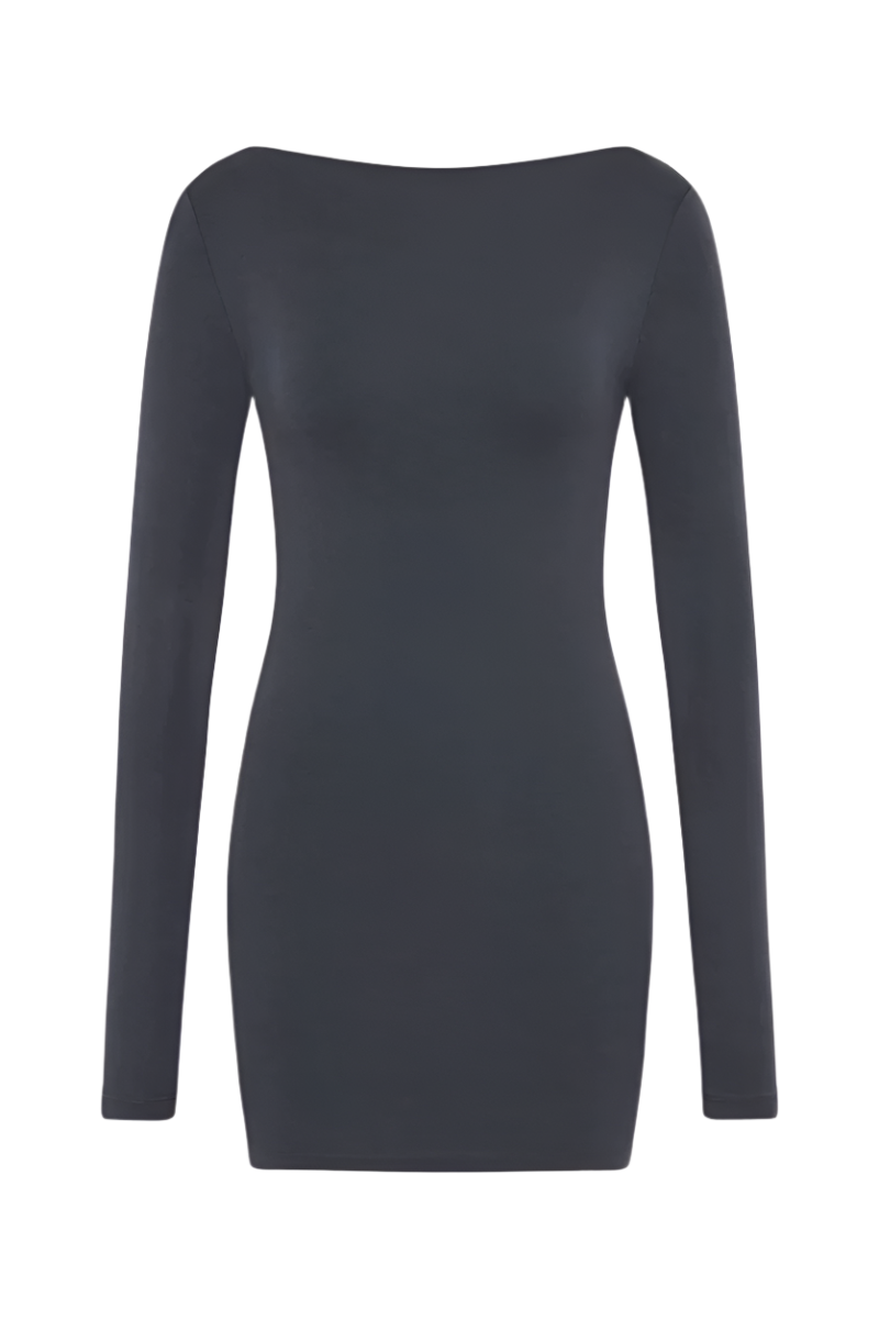 Organic Cotton Bateau Dress - Storm