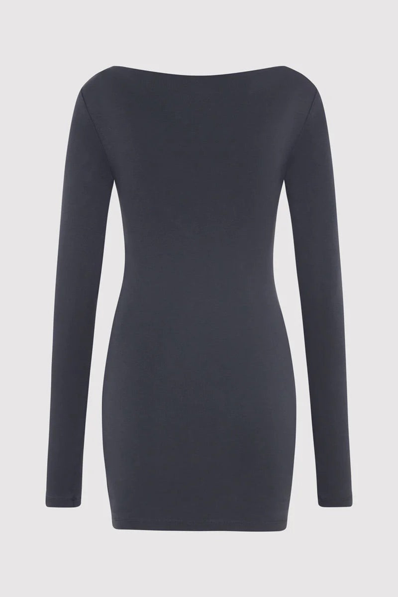 Organic Cotton Bateau Dress - Storm