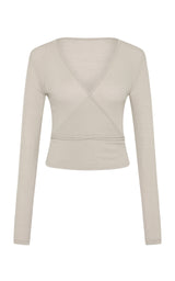 Baby Wool Wrap Top - Soft Ash