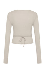 Baby Wool Wrap Top - Soft Ash