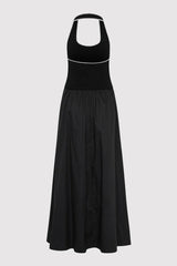 Halter Gathered Dress - Black