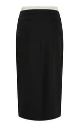 Layered Waist Column Skirt - Black