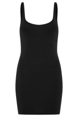 Organic Cotton Slip Dress - Black
