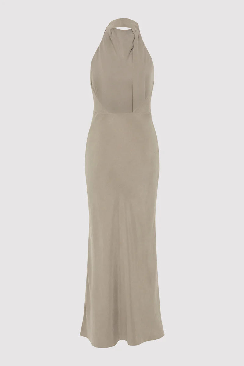 Bias Scarf Dress - Slate