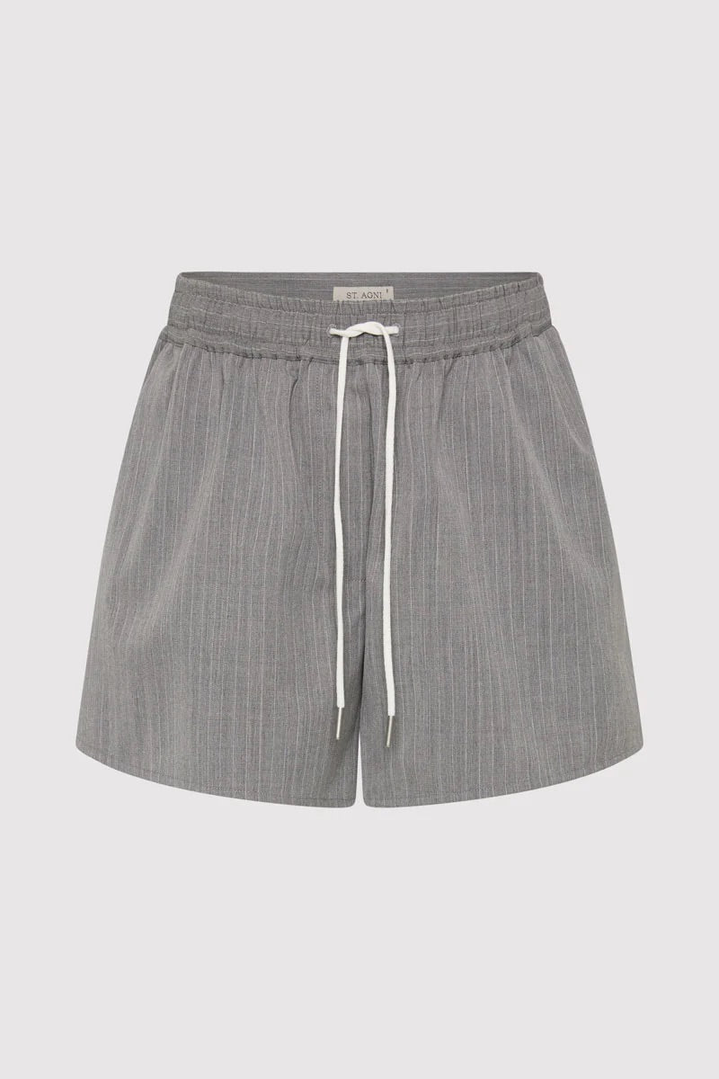 Tailored Boxer Shorts - Grey Pinstripe