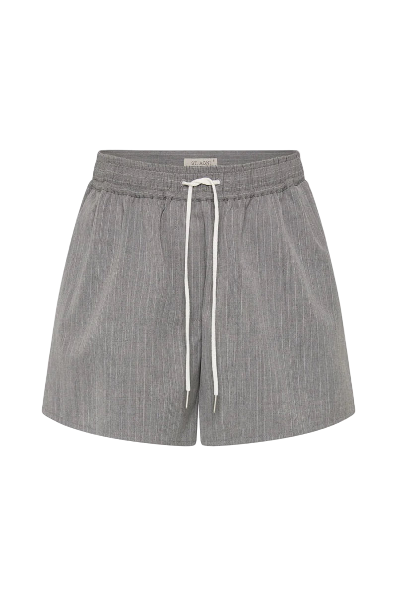Tailored Boxer Shorts - Grey Pinstripe
