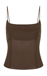 Stretch Silk Cami - Cedar