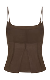 Stretch Silk Cami - Cedar