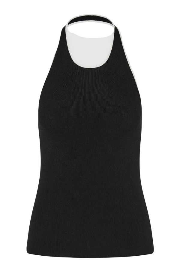 Fine Line Halter Top - Black