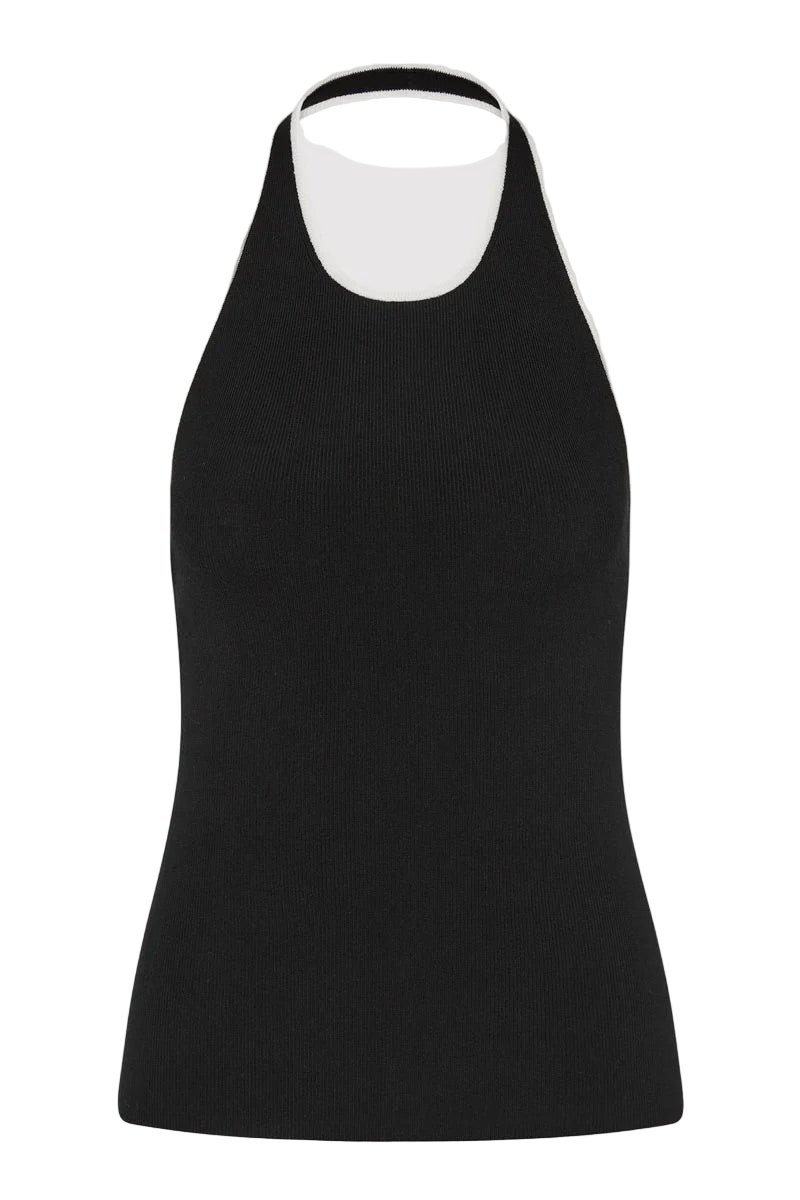 Fine Line Halter Top - Black