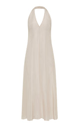Woven Check Halter Dress - Soft Ash