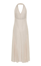 Woven Check Halter Dress - Soft Ash