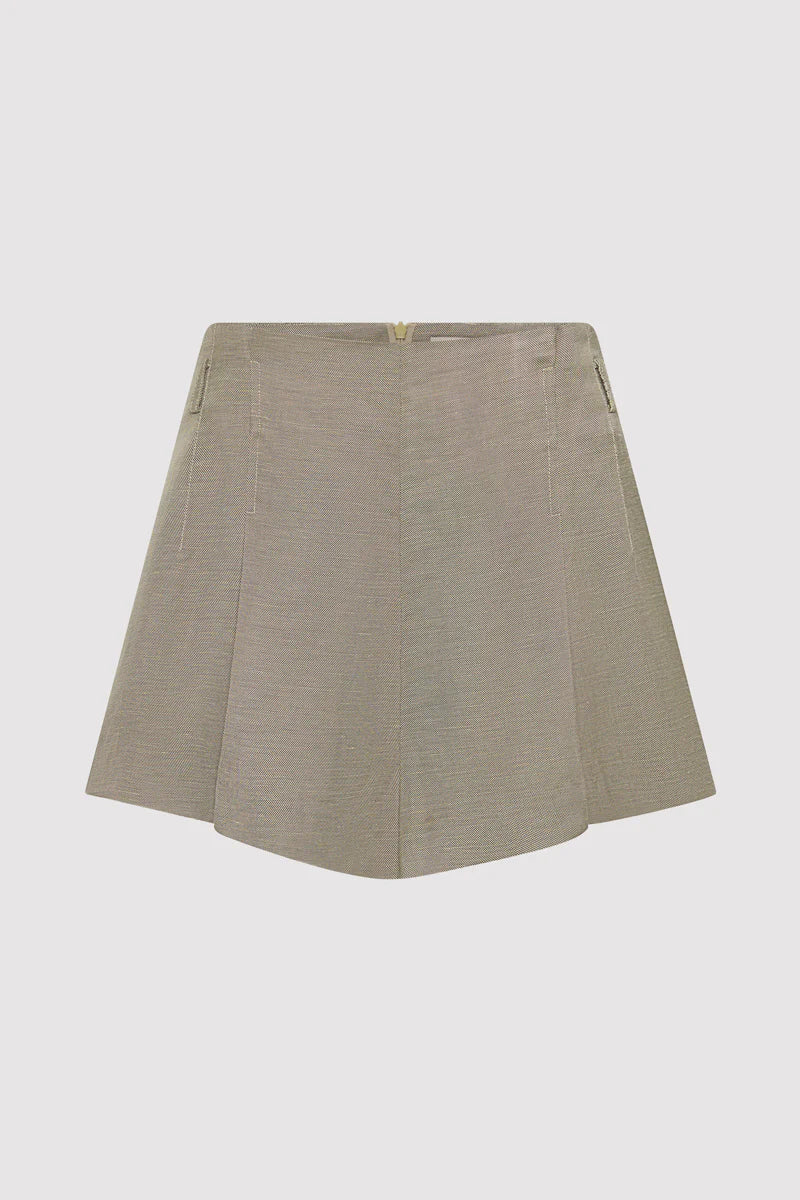 Melange Paperbag Waist Shorts - Rye