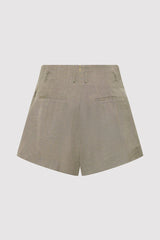 Melange Paperbag Waist Shorts - Rye