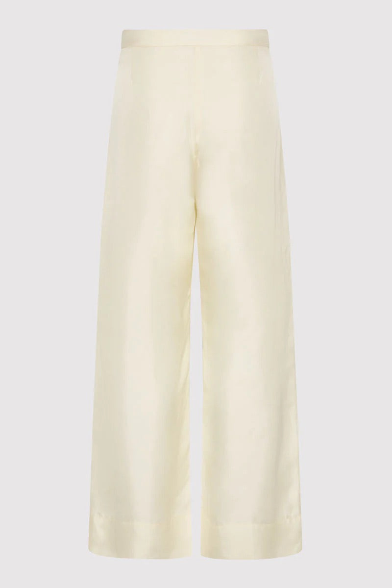 Silk Twill Pants - Milk