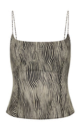 Savanna Stretch Silk Cami - Zebra