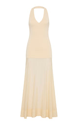 Halter Circle Hem Dress - Porcelain