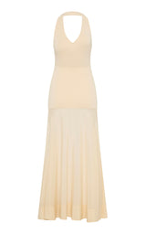 Halter Circle Hem Dress - Porcelain