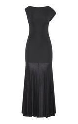 Fine Jersey Circle Hem Dress - Charcoal