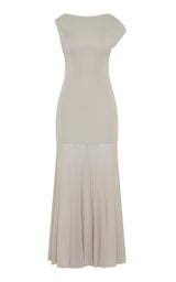 Fine Jersey Circle Hem Dress - Soft Ash